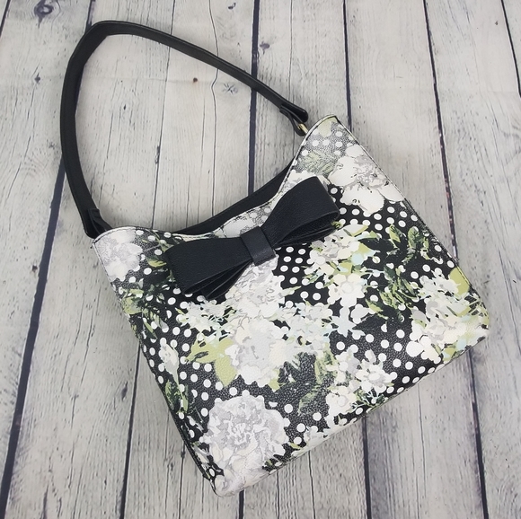 BETSEY JOHNSON | bow floral polka-dot shoulder bag - Picture 1 of 11